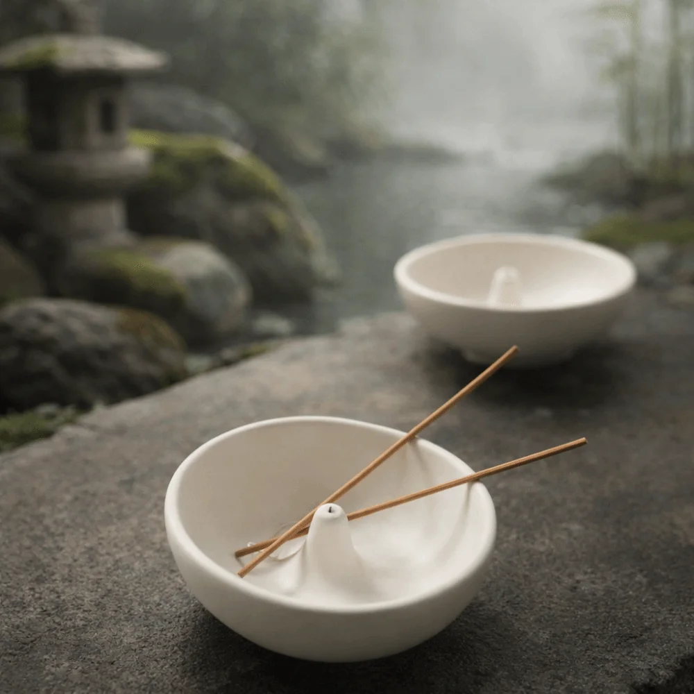 Decorative Retro Incense Holder Round Zen Style Incense Stick Burner Ceramic Sturdy Agarwood Tray Meditation