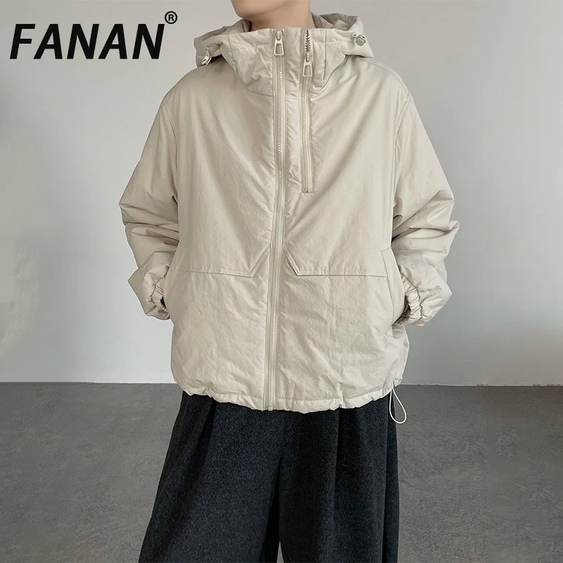 

FANAN дизайн с капюшоном толстые теплые хлопковые пальто для женщин однотонные свободные куртки в корейском стиле с длинными рукавами модная парка зимняя новинка