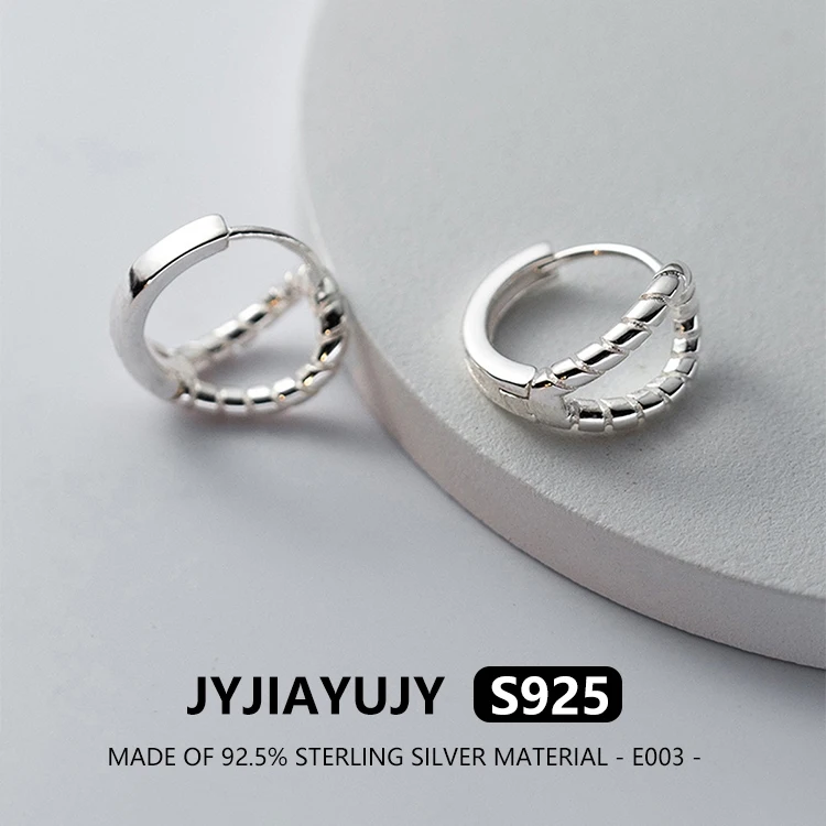 

Серьги-кольца JYJIAYUJY из 100% стерлингового серебра S925, в наличии, модные повседневные серьги в стиле «фриттей» E003