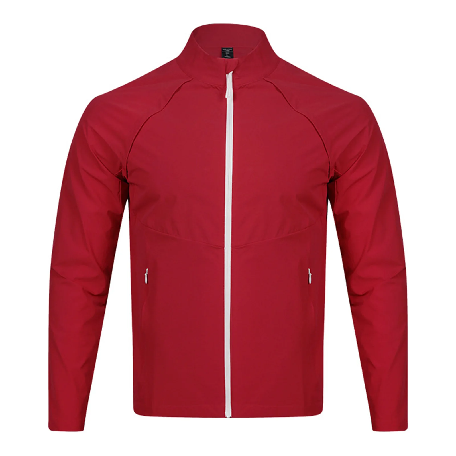Men and Women Golf Sports Jacket Stand-collar Long Sleeve Water-repellent Wind-resistant Outdoor Coat Outerwear with Pockets