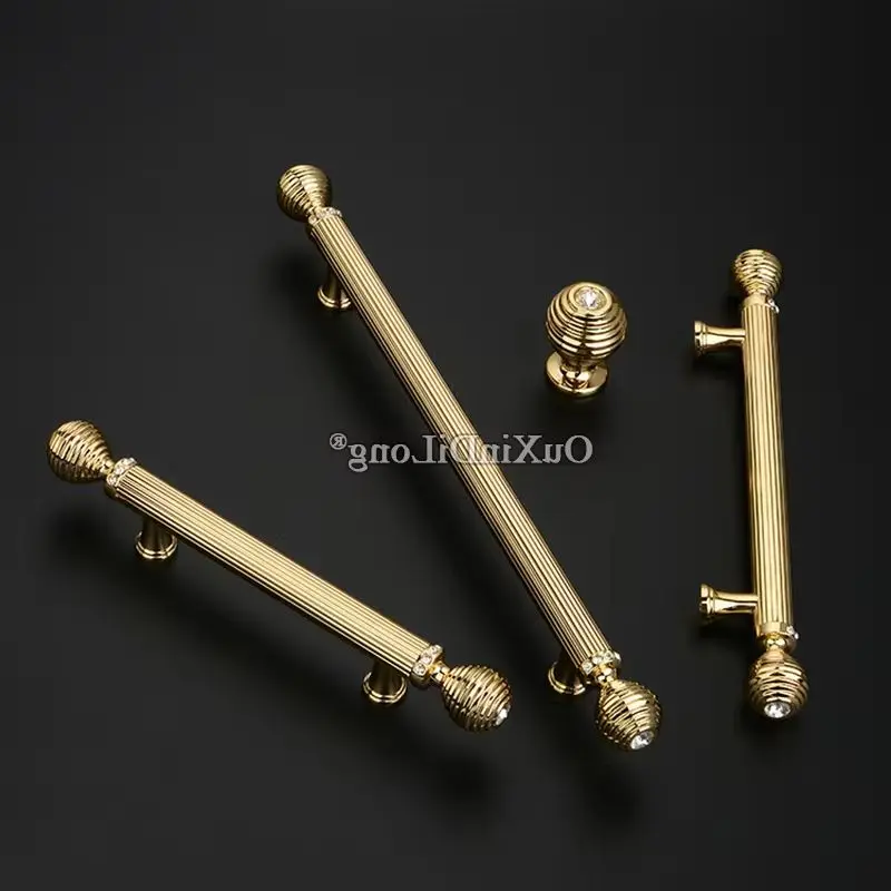 Luxury 10PCS European Crystal Furniture Handles Drawer Pulls Cupboard Wardrobe Kitchen TV Cabinet Pulls Handles & Knobs