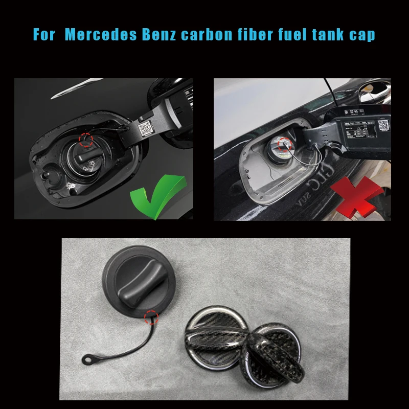 For Mercedes Benz W168 W169 W176 W177 W156 W247 V166 X166 V167 X167 W236 W292 Car Fuel Tank Cap Real Hard Carbon Fiber Universal