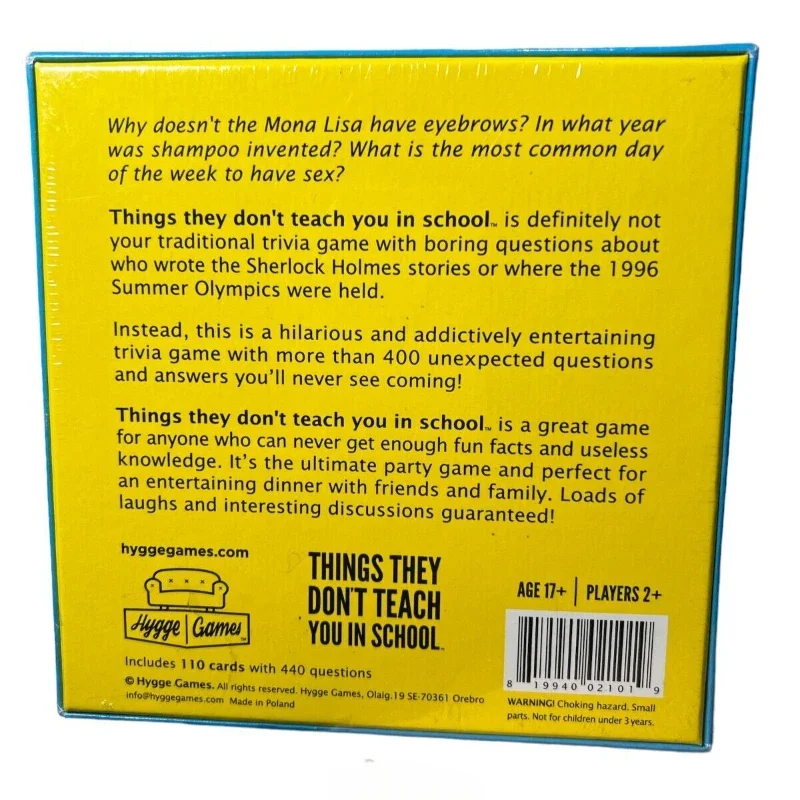 Things They Don\'t Teach You in School Trivia Card Game Board games