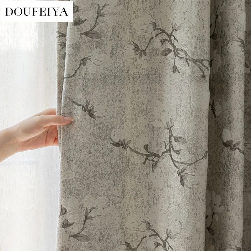 French Style Light Luxury High Precision Jacquard Embossed Curtains for Living Room Bedroom Dining Custom Size Fashion Luxury