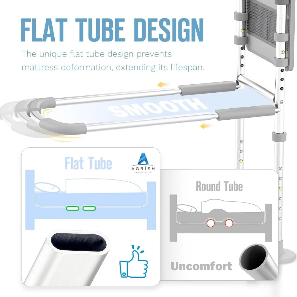 Adjustable Bed Safety Rails for Seniors with Storage Pouch, Support Legs for Elderly and Surgery Patients