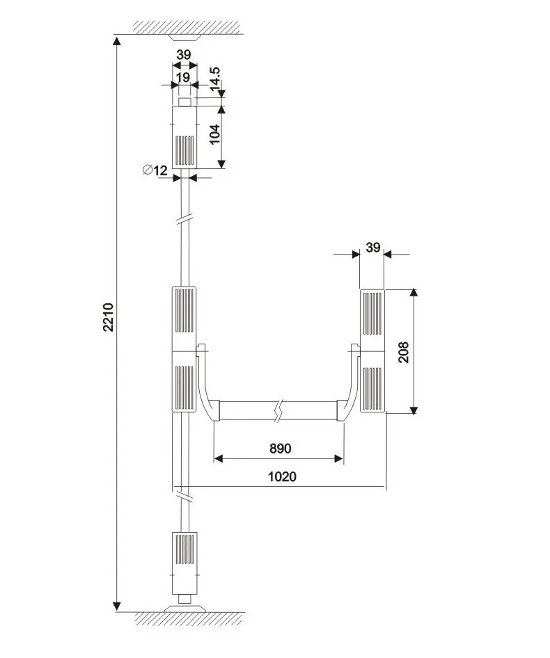 Down-Pressure Rod Lock for Clean Room Fire Door Lock Escape Rod Lock for Fireproof Door Flat Opening Passage Lock