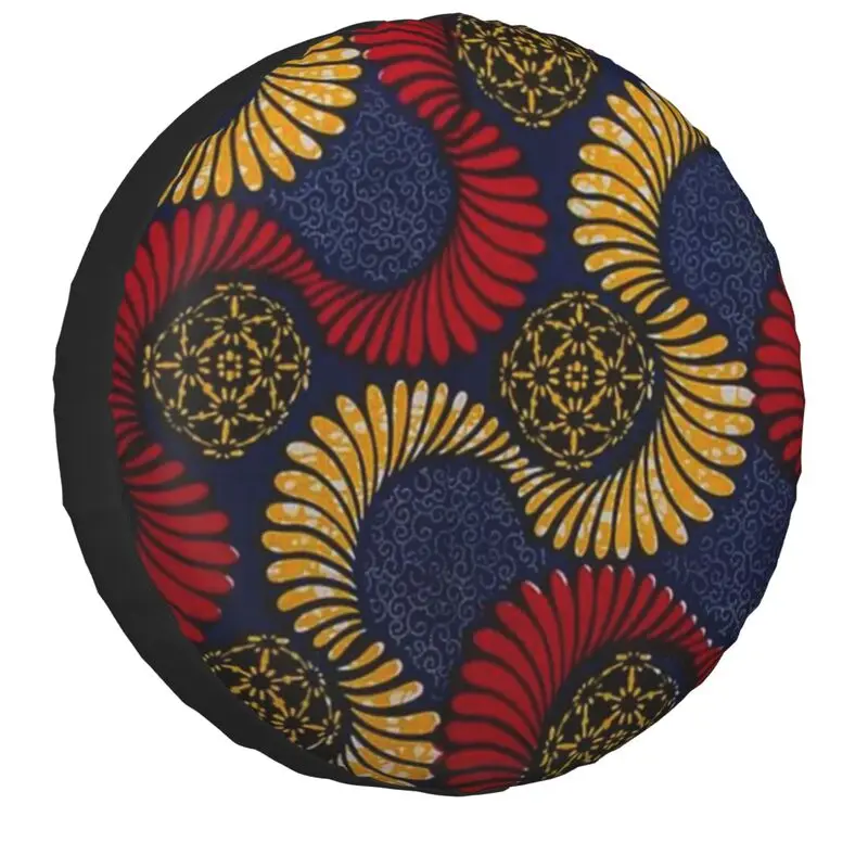 African Ankara Print Spare Tire Cover for Jeep Grand Cherokee Africa Ethnic Art 4WD 4x4 SUV Car Wheel 14