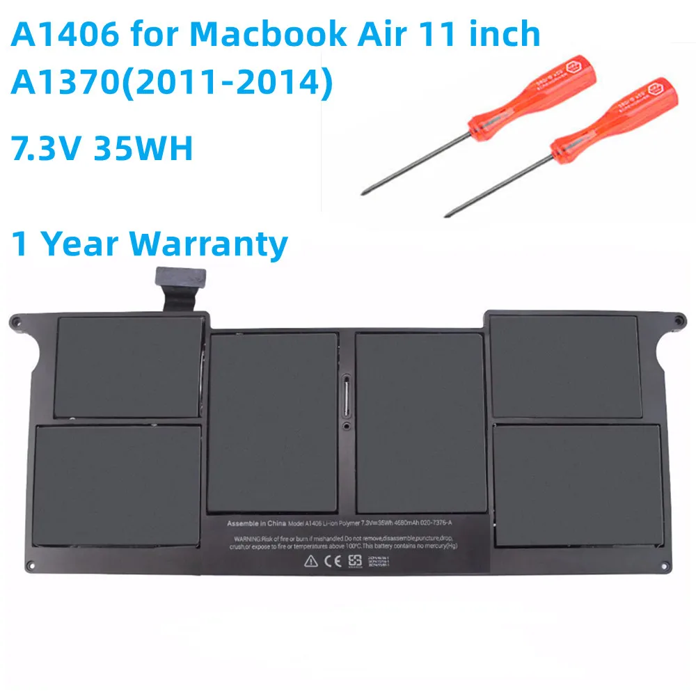 

Laptop Battery For Apple Macbook Air 11 13 Inch A1466 A1370 A1369 A1465 Notebook A1375 A1406 A1405 Batteries Free Tools