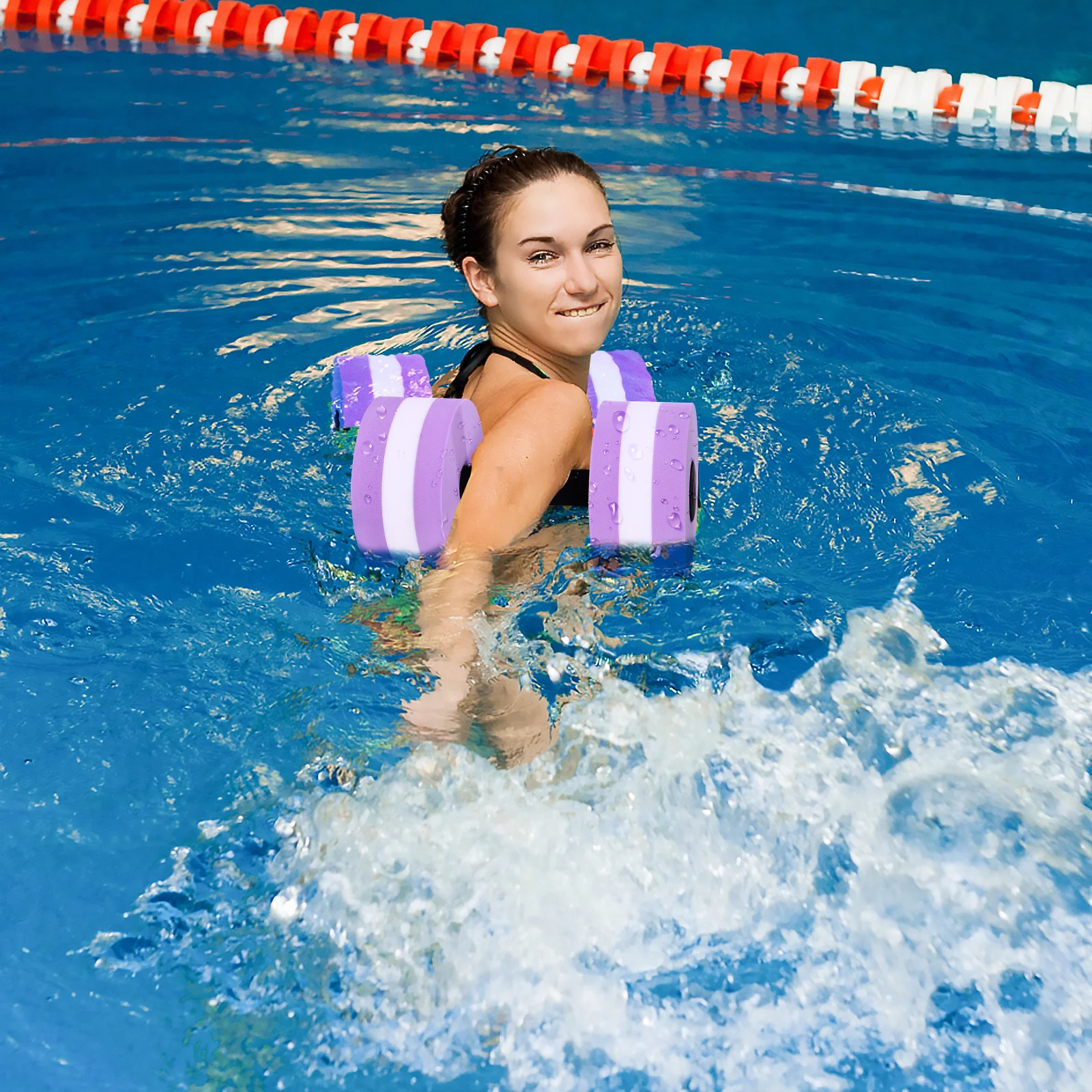 

2Pcs Eva Foam Water Barbells for Pool Resistance Training Aqua Aerobics Upper Body Workout Purple Water Barbells