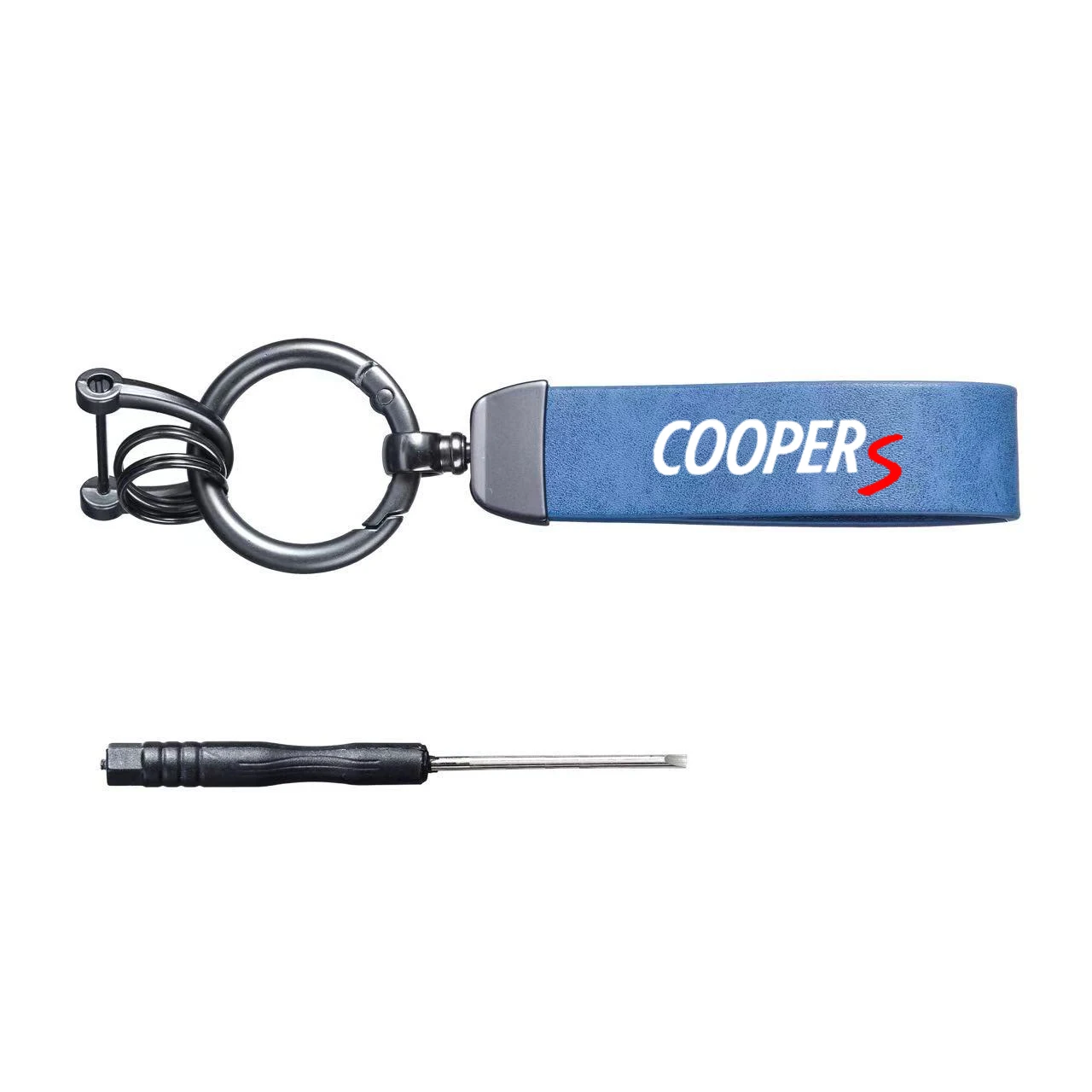 COOPERS  style motorcycle carbon fiber leather and luxury suede keychains, horseshoe buckles, and jewelry buckles