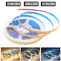 DC 12V 24V COB Strip 480 384 320 528Leds/M High Density RA90 White 3000K 4000K 6000K IP21 Flexible Ribbon Rope LED Light