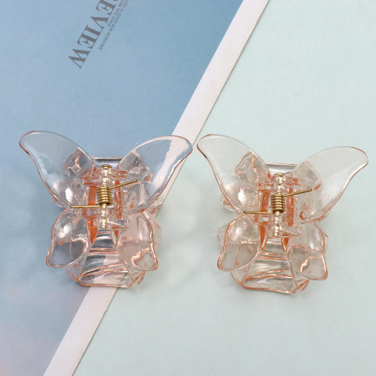 

6Pcs Transparent Butterfly Hair Claw Clip Strong Hold No Hurt Lightweight Easy to Wear Pretty Gentle Look Women Hair Accessories