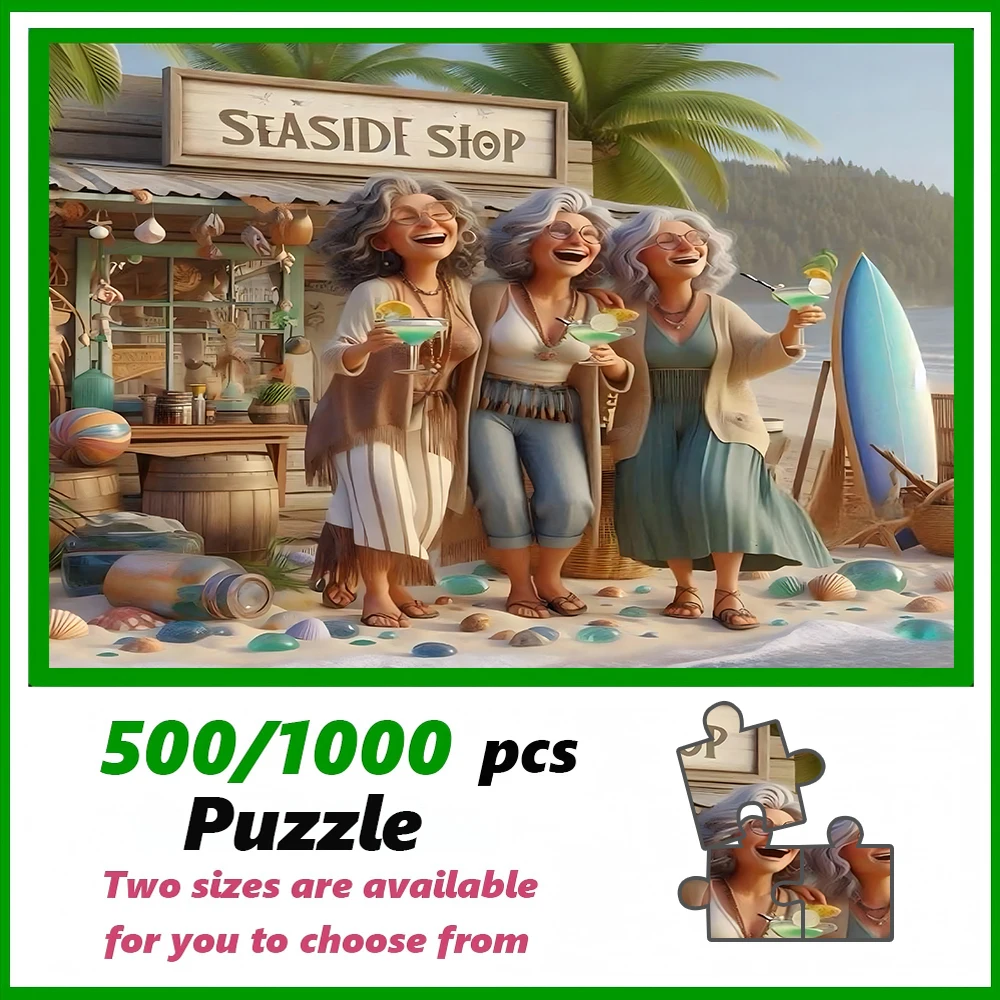 A high-quality 500/1000-piece puzzle, perfect for adults, is a fun family game that helps relieve stress and is great for birthd