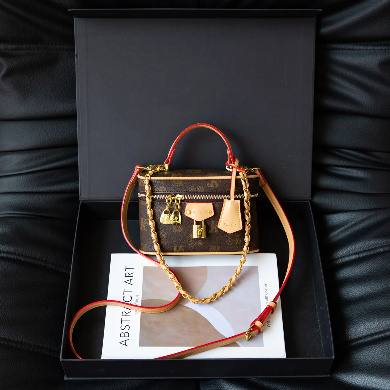 

Vintage Print Box Bag, Retro Top Handle Purse for Women, Commuter Square Tote, Textured Crossbody Bag, Day-to-Night Shoulder Bag