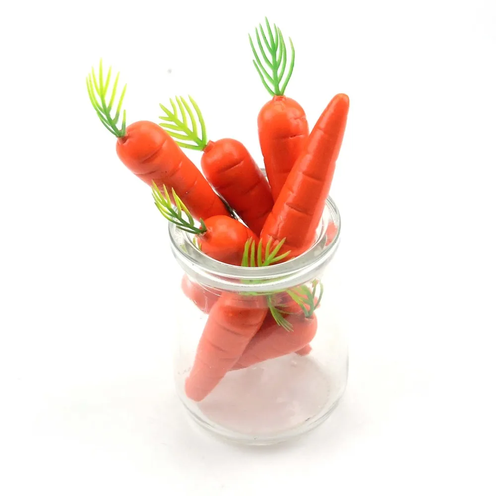 10Pc 7CM Mini Carrot Artificial Plastic PE Fruits Vegetables Home Praty Simulation Plant Decoration Fake Carrot Rabbit DIY Food