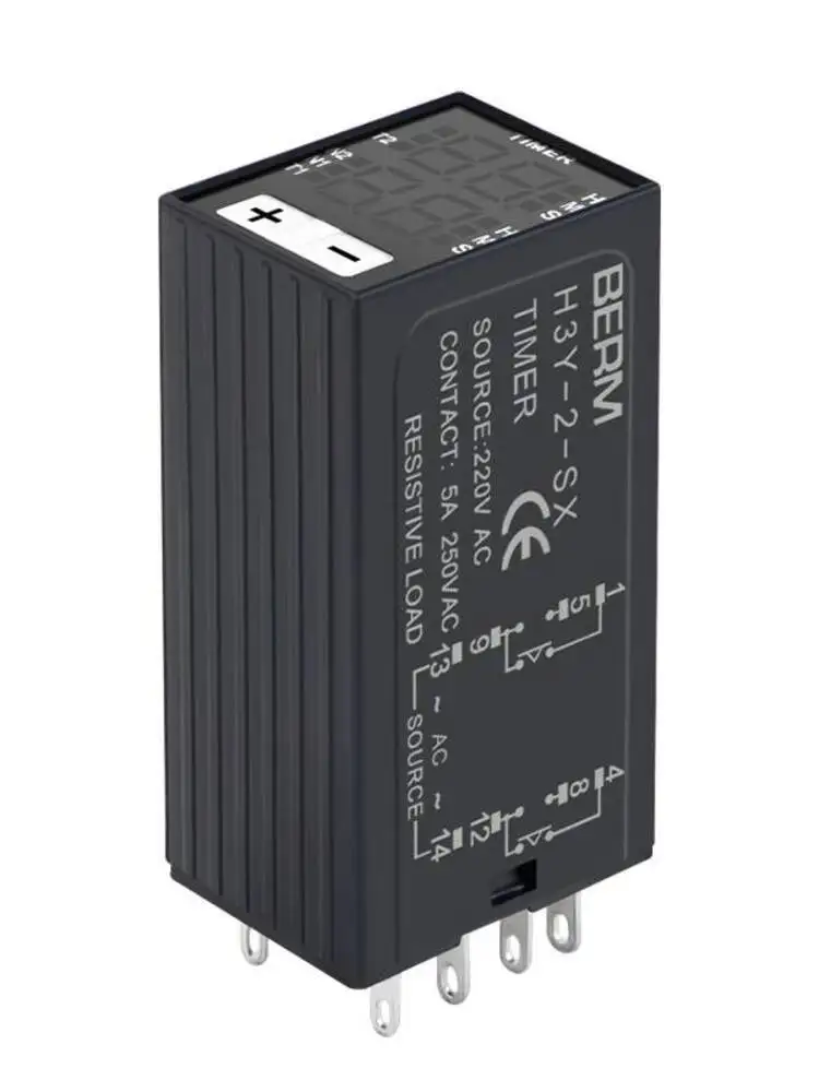 AliExpress H3Y-2 Delay Relay 220V 24V Dual Time with Base Small Digital Display Cycle Time Control Delayer H3Y-4 Liquid Crystal Time Relay