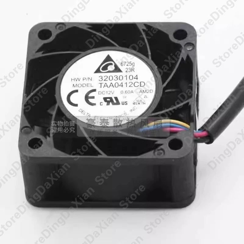 L+For Delta TAA0412CD 4020 DC12V 0.60A 4CM 4-Pin PWM Temperature Control Cooling Fan1pcs