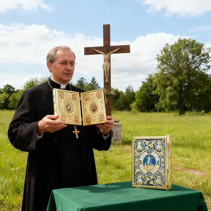 Neu2026 Orthodoxe Gottesdienst-Ikonoklase Gold Blaue Emaille Handwerkskunst Ritual-Ornament für Kirchen Stabil und Dick Nicht leicht zu verformen Geschenk – Detail 12