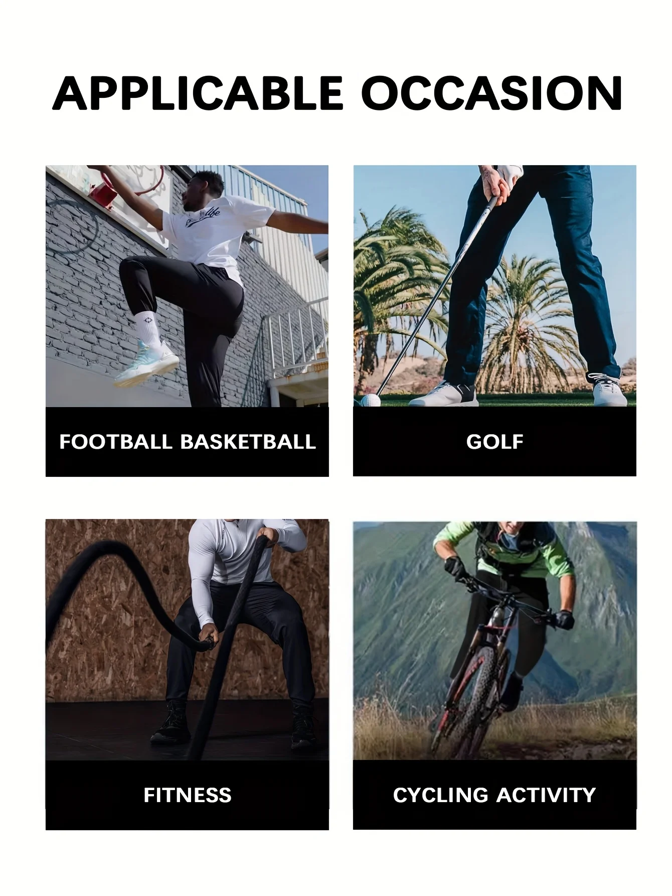 3er-Pack Herren-Jogginghose mit hohem Stretchanteil, Reißverschlusstaschen, Kordelzug an der Taille, einfarbig, lässige Jogginghose, Fußball, Geschenk für schwarze Männer – Detail 5