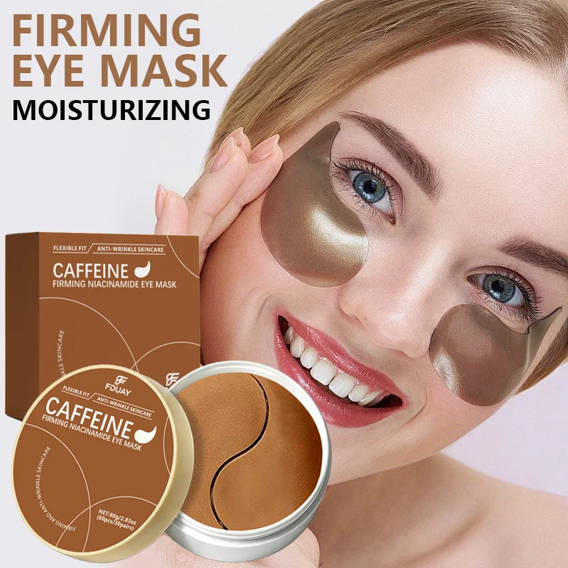 Parches de Cafeína para Ojos Fduay, Set de 30 Unidades, Iluminadores y Reafirmantes para el Contorno de Ojos con Cafeína y Niacinamida para una Apariencia Renovada