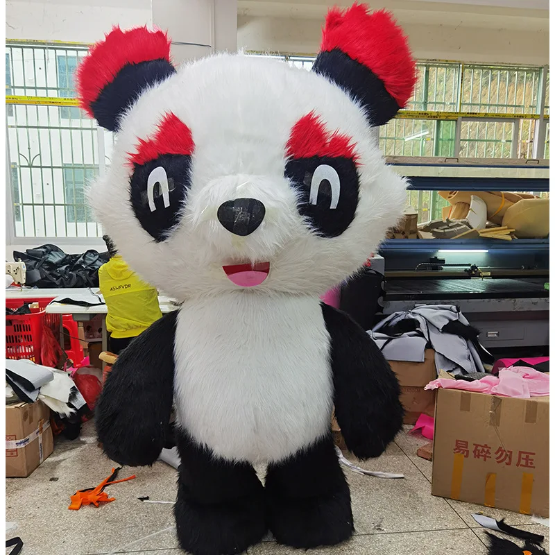 

2m/2.6m Giant Panda Inflated Garment Red Panda Mascot Costume Walking Plush Cartoon Bear Doll Costume