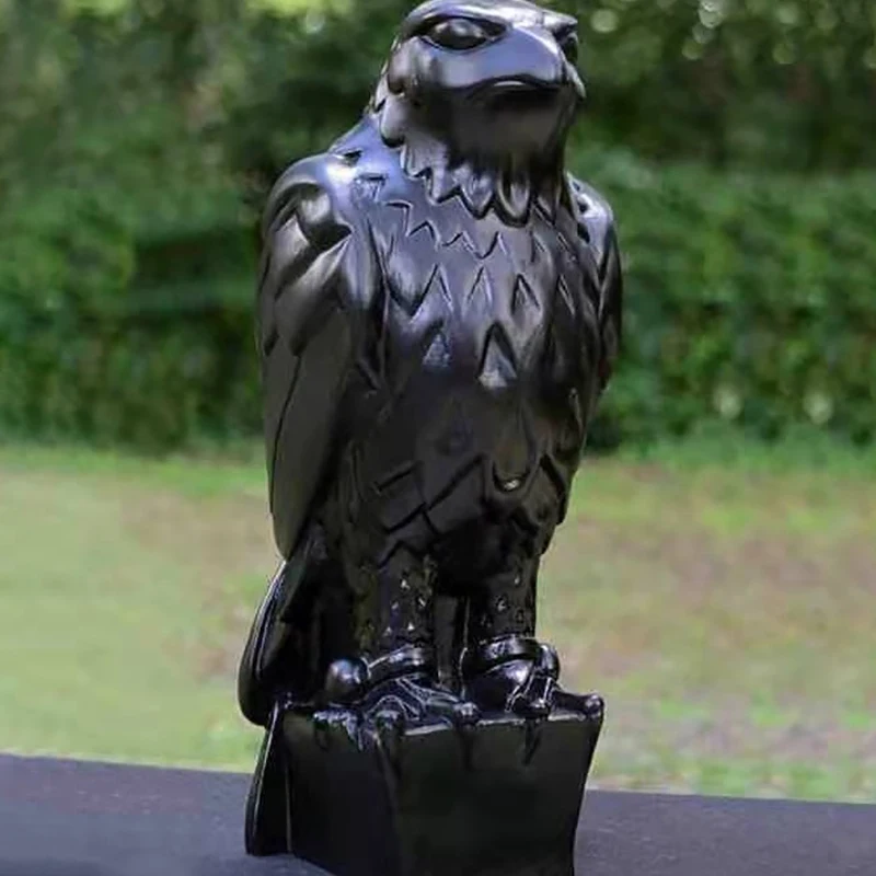 1 Pc Maltese Falcon Statue Shelf Decorations Black Resin Eagle Head Tabletop Decorative Ornament Sculpture