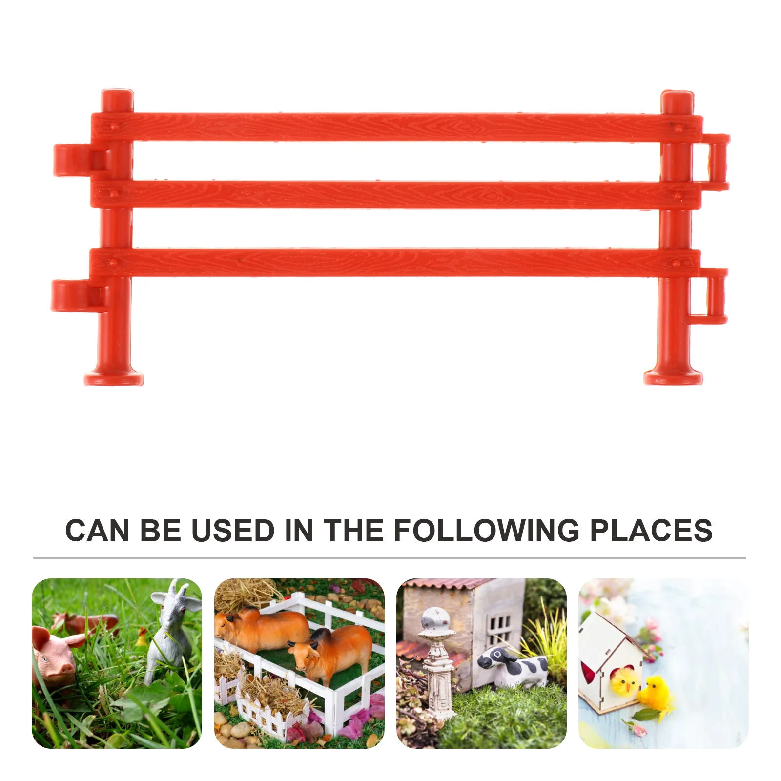 50 Pcs Scene Fence Miniature for Zoo Farm Toy Adornment Decorate DIY Plastic Supplies Sand Table Fences Models