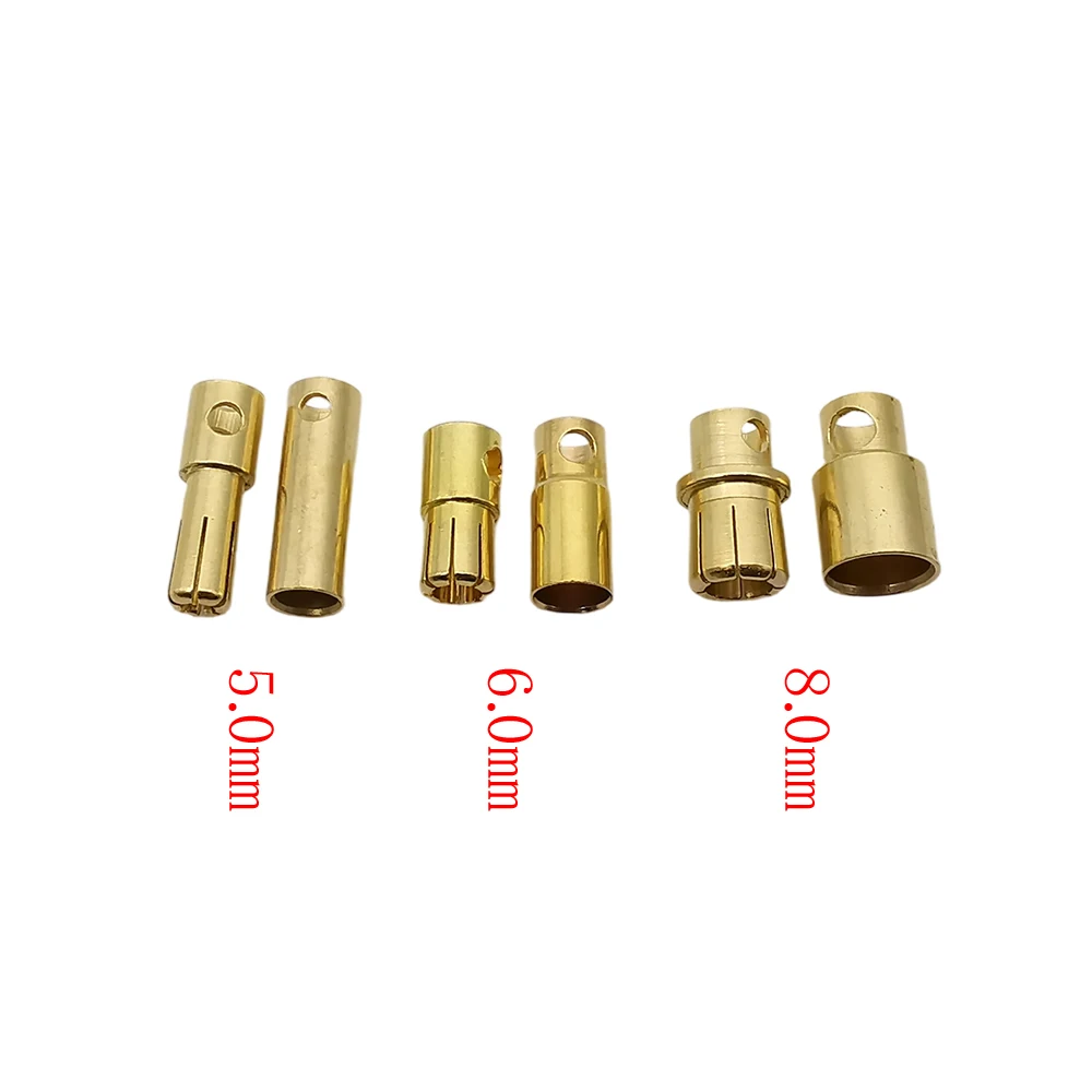 25/40Pairs رصاصة الموز موصل ذكر أنثى 2.0 مللي متر 3.0 مللي متر 3.5 مللي متر 4.0 مللي متر/5.0 مللي متر 6.0 مللي متر 8.0 مللي متر رصاصة الموز التوصيل ل RC بطارية DIY بها بنفسك