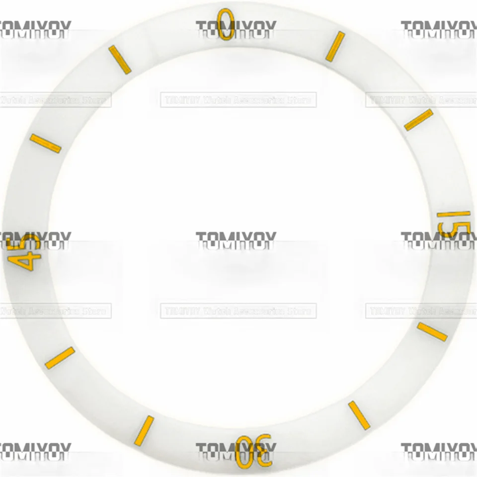 38MM×30.7MM White Black Ceramic Slanted Bezel Insert Fit for SEIKO Men's Mechanical Watch