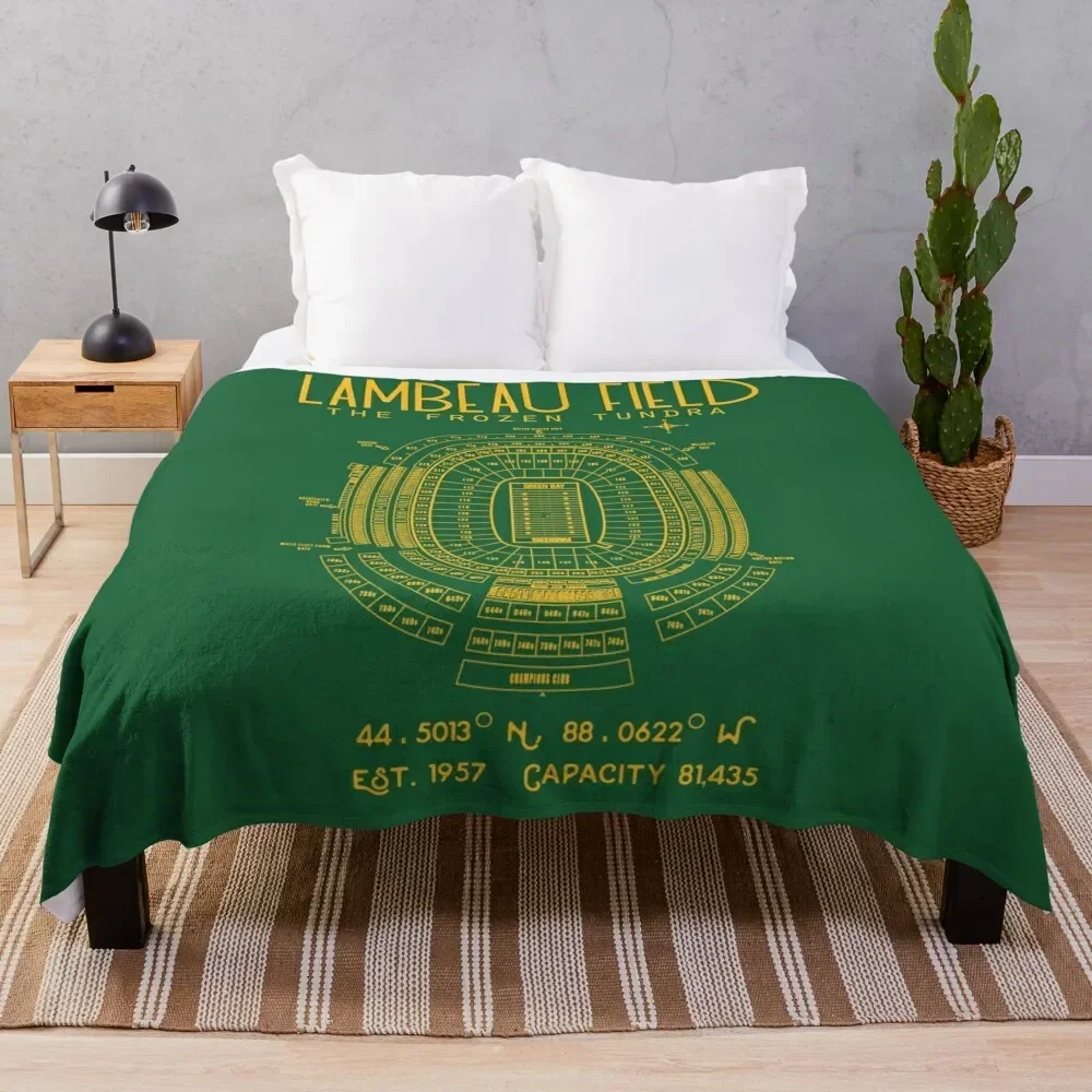 Green Bay Packers Lambeau Field Stadium Poster Print Throw Blanket Kid'S Flannel Fabric Blankets