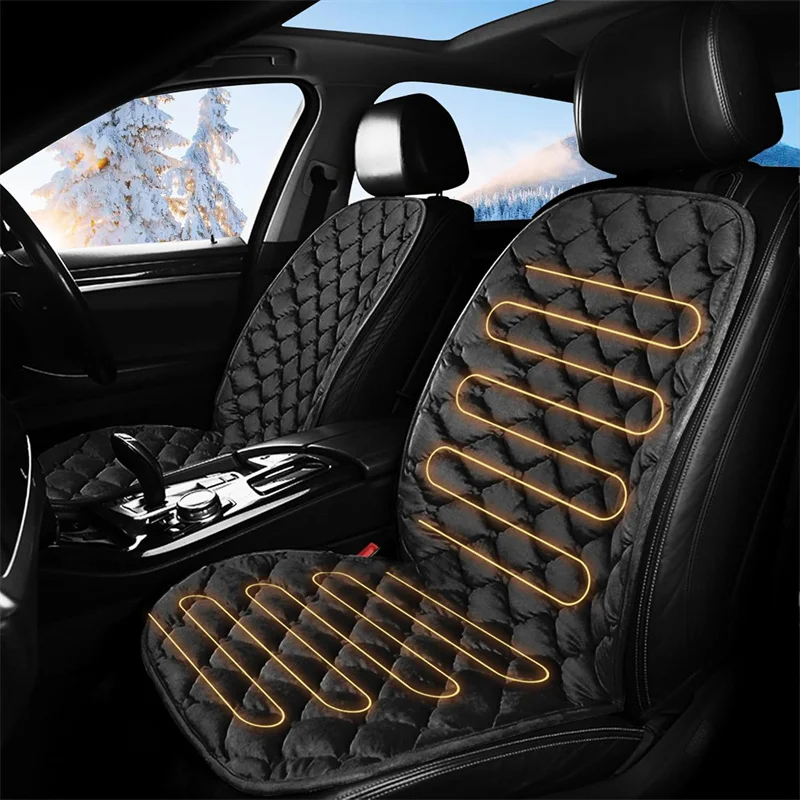 Heated Car Seat Cushion Cloth/Flannel Car Seat Heater Winter Warmer Seat Car Accessories Universal【A】【A】