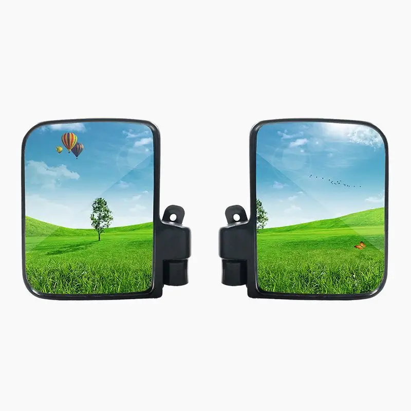 2Pcs Golf Cart Side Mirrors 180 Degree Rotating Rearview Mirror Adjustable Rear View Mirror Convex Lens Reflector Side Mirrors