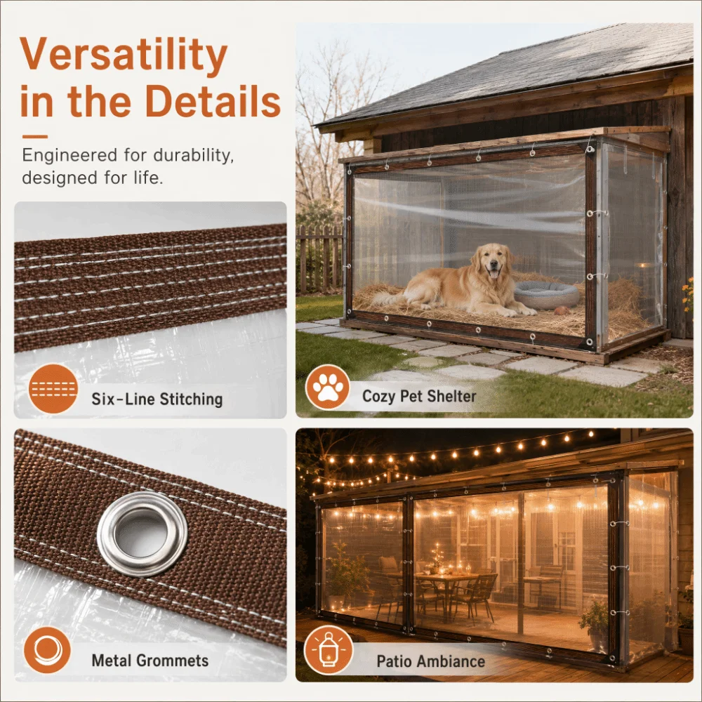 Semi Transparent Chicken Coop Cover Thickened Insulation Water Proof Chicken House Cover PE Tear Resisting Winter Coop Cover