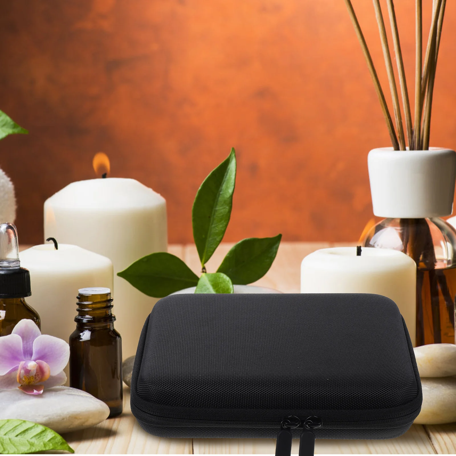 

63 Essential Holder Portable Storage Case for Travel Nail Polish Holder Home Office Black Nail Organizer Bag