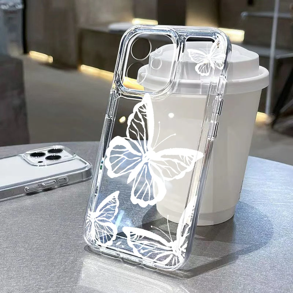 Butterfly Clear Soft Case For Samsung S25 Ultra S24 S23 S22 Plus S21 S20 FE A56 A36 A26 A55 5G A54 A53 A52 A33 A34 A32 A35 Cover