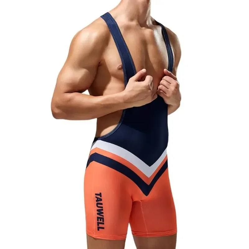 Men's Wrestling Singlets Athletic Supporters Slim Fit Sport Bodysuit Sleeveless Active Wrestling Leotard Jumpsuits undershirt