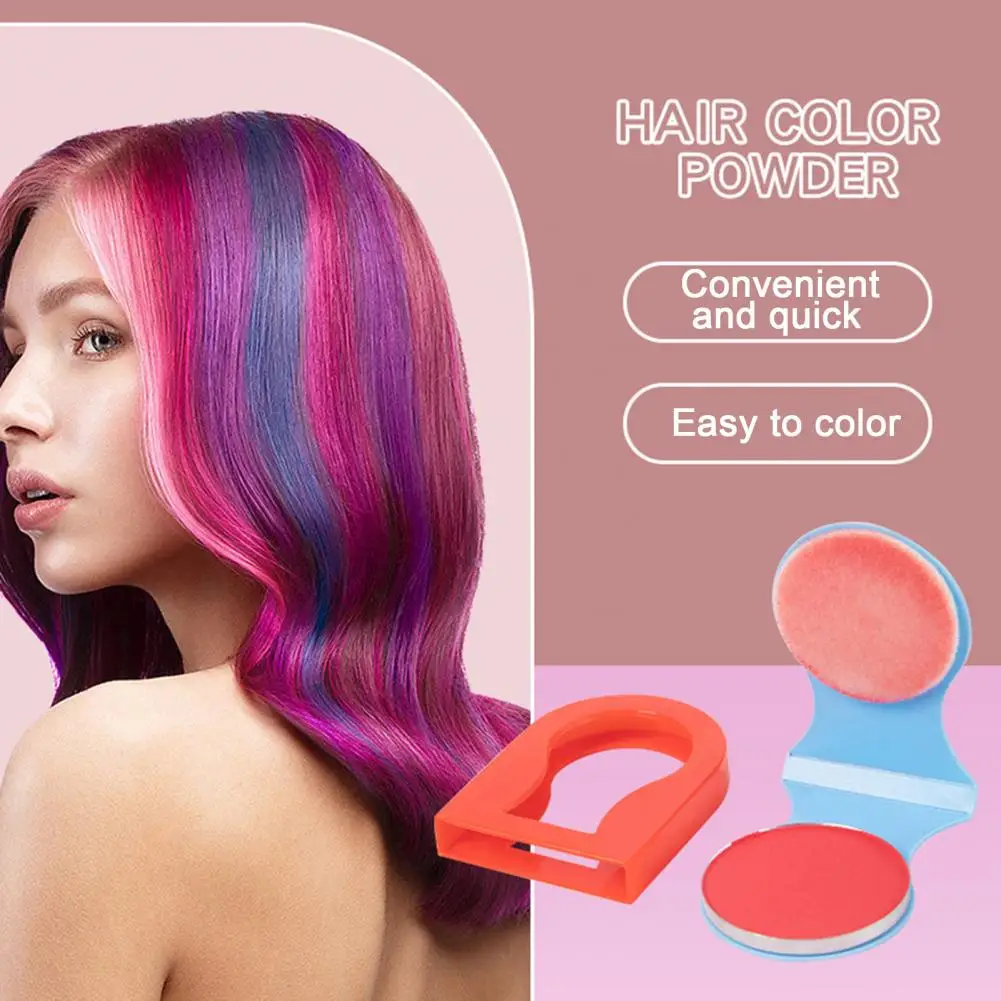 1/8Pcs 8 Colors Temporary Hair Chalk Washable Disposable Hair Dye Pressed Powder Hair Coloring Powder Box Halloween Cosplay 95