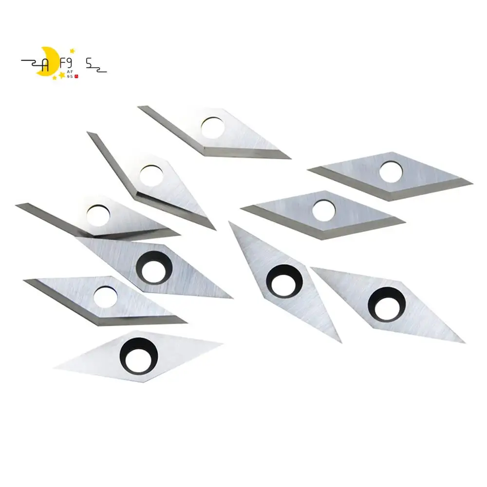 

AF95-10Pcs Carbide Inserts Cutter Woodturning Chisel Tipped Replacement Blade For Wood Lathe Turning Machine Tools 10X30mm