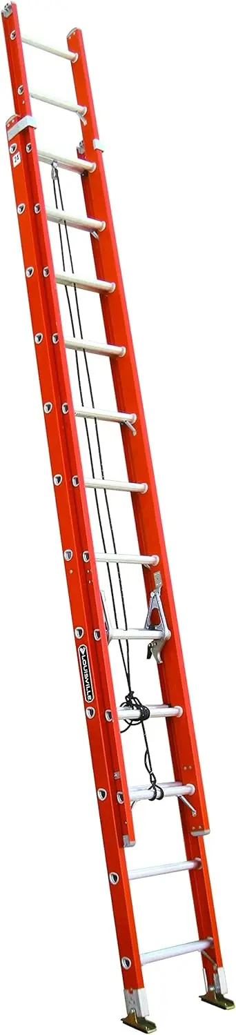 

Louisville Ladder FE3224 Foot Extension Ladder 24 Ft Orange 19"W X 148"H Non-Conductive Extendable Heavy Duty Durable