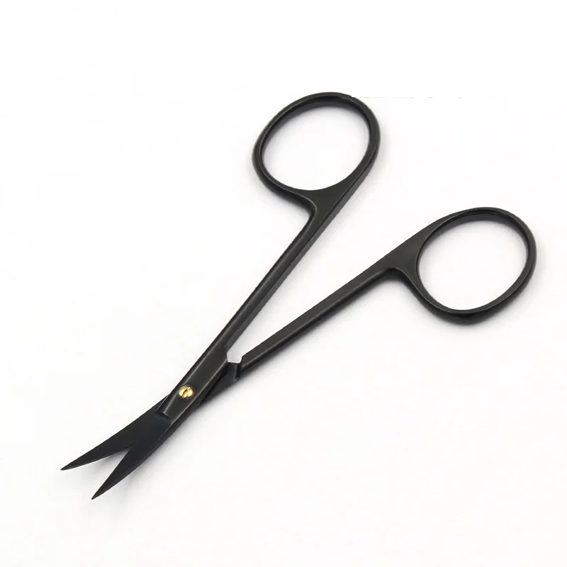 12.5cm Porcelain black handle eyelid scissors cosmetic surgery tools stainless steel express scissors