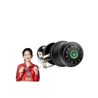 Round  Indoor door Fingerprint  Household wooden door Universal smart lock Office single tongue spherical