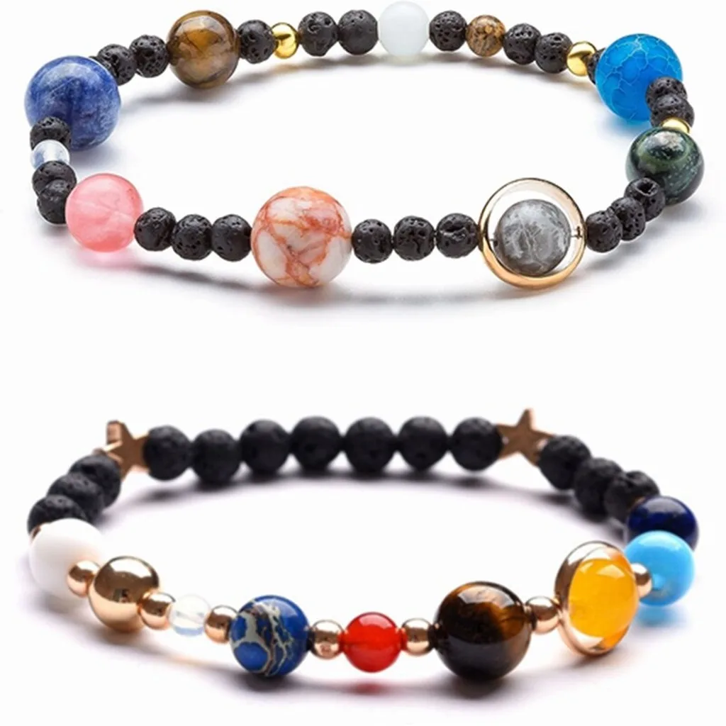 Universe Galaxy Bracelet Planet-Themed Solar System Bracelet Guardian Star Bracelet Natural Galaxy Planet Jewelry For Astronomy