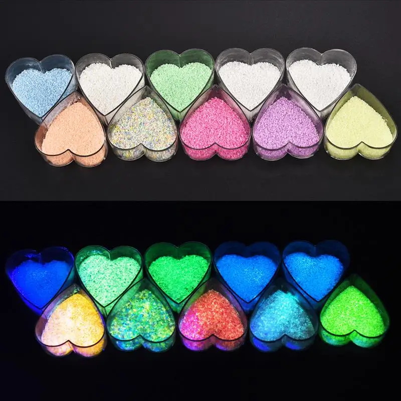 10-20g Luminous Sand Glow Pigment Epoxy Resin Filling Glow in the Dark DIY Epoxy Resin Silicone Mold Jewelry Making Decoration