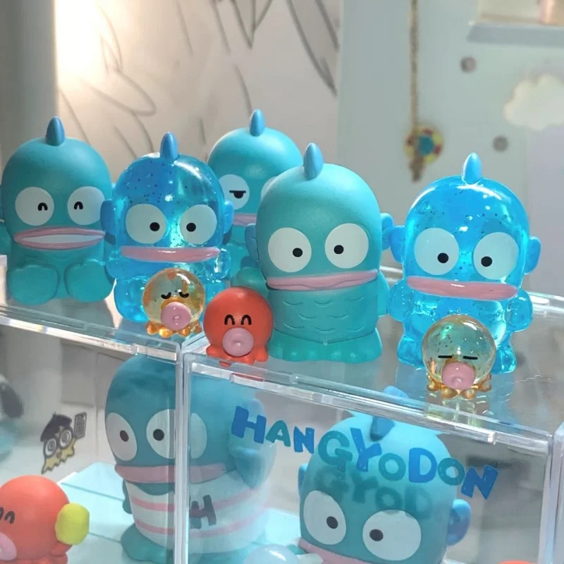 Sanrio Hangyodon Seri Kehidupan Riang Kotak Buta Patung Aksi Bercahaya Kotak Misteri Kejutan Hangyodon Boneka Anime Hadiah Mainan Anak-anak