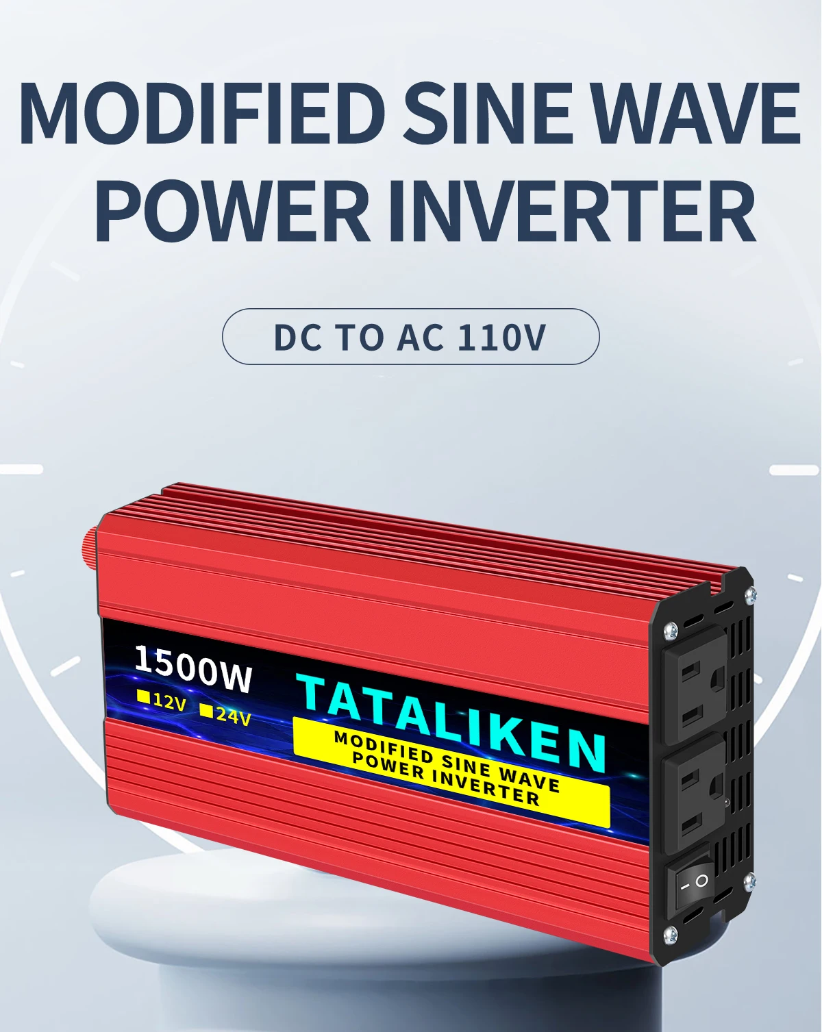 

high power Automotive Modified Sine Wave Inverter 600w/1200w/1500w/2200w/2600w/2600w/3000w/4000w DC 12V/24V to AC 110V Portable