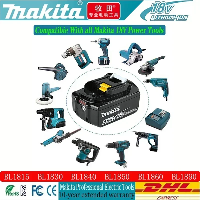 Original Makita 18V 6Ah lithium battery intelligent chip ultra long battery life suitable RFE BSS610SFE  BSS610Z BSS611F BSS611X