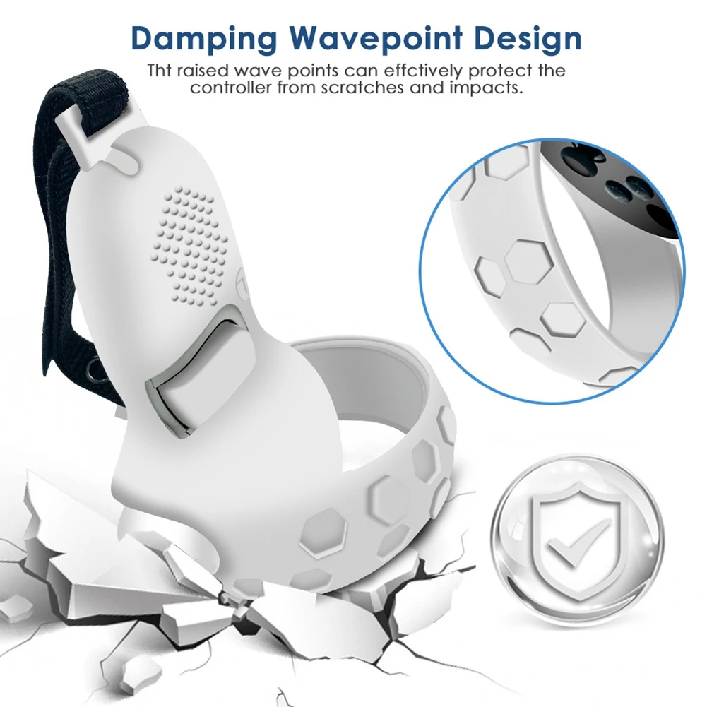 Силиконовый защитный чехол с ручкой VR для ремешка Oculus Quest 2, черный)_BSH