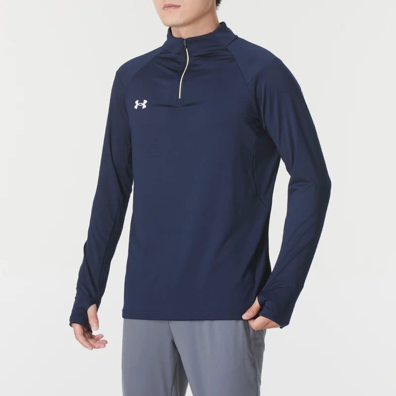 under-armour-men's-and-women's-fashion-trendy-simple-sports-half-zip-long-sleeve-quick-dry-t-shirt-24600603-409