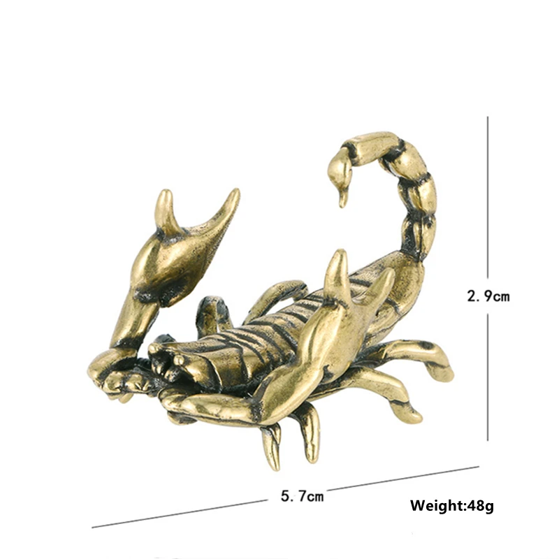 W nowym stylu solidna miedź skorpion obsadka do pióra figurki miniatury mosiężna statua zwierzęcia biuro Desltop ozdoba dekoracje domu