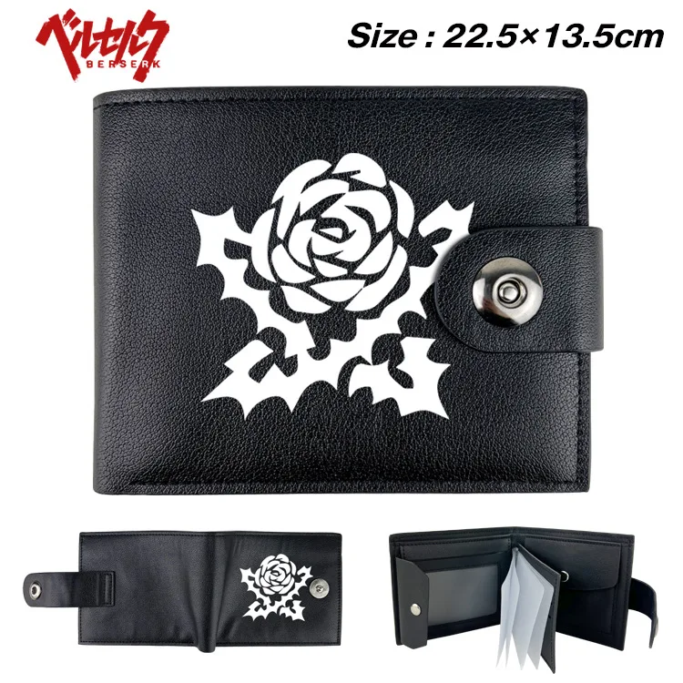 Berserk Anime Snap Wallet Cartoon Folding Short Coin Purse with Card Holder Male or Female